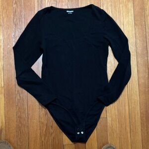 Old Navy Black Scoop Neck Long Sleeve Bodysuit